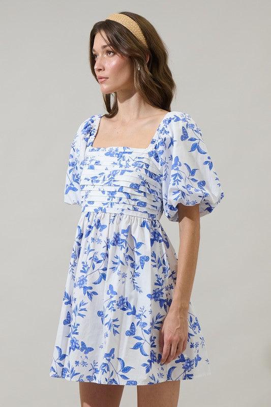 Leya Floral Truth Be Told Pleated Mini Dress