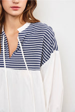 Zara Front Tie Striped Shirt *MAROON OR NAVY