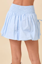 Naomi Bubble Skort with Ribbon Bow Tie Pocket Detail **Light Blue or White
