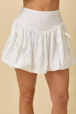Naomi Bubble Skort with Ribbon Bow Tie Pocket Detail **Light Blue or White