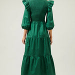 Brighton Smocked Poplin Maxi Dress- Hunter Green *XS-L