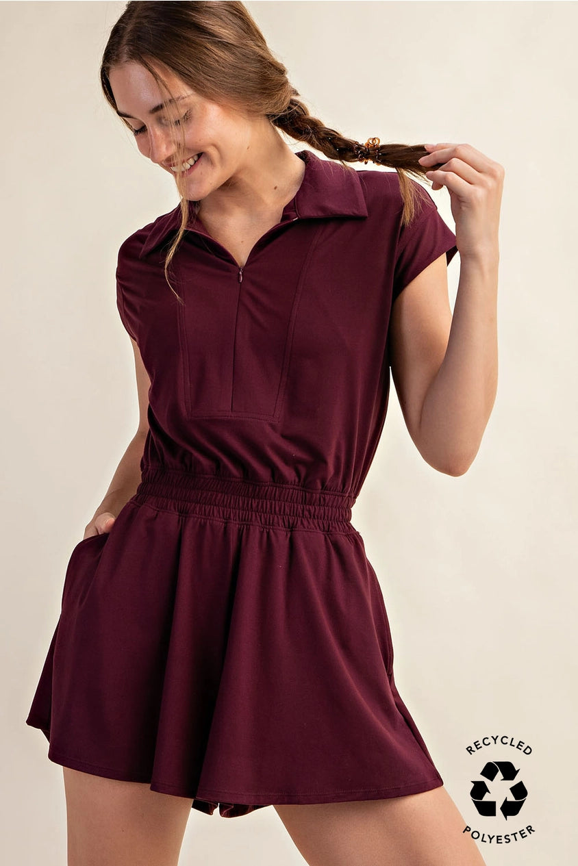 Rae Mode Buttery Soft Romper - Maroon