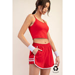 Rae Mode Recycled Butter Tiger Shorts ** Red, Taupe, Black