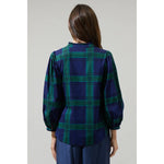 Harrisville Plaid Ima Button Up Top- Navy/Hunter -*XS-XL