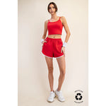 Rae Mode Recycled Butter Tiger Shorts ** Red, Taupe, Black