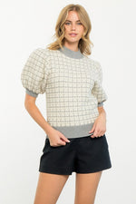 THML Balloon Sleeve Knit Top