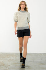 THML Balloon Sleeve Knit Top