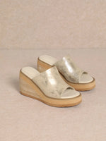 JUDY METALLIC GOLD PLATFORM WEDGE