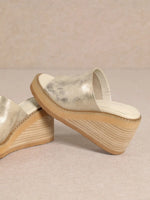 JUDY METALLIC GOLD PLATFORM WEDGE