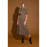 A Jacquard Sweater Midi Dress **RUNS SMALL- Size up- Model wearing a Medium