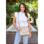 ARIANA CROSSBODY V QUILTED -BLACK, BLACK PATENT,CAMEL or NUDE