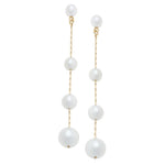 Audrey Pearl Earrings in Ivory & Shiny Gold