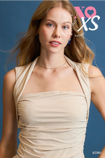 Ruched Tube Tank Top ** Green or Light Tan