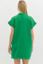 Karson Pullover Mini Dress featuring Scallop Button Down Trim and Hem