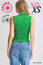 Ruched Tube Tank Top ** Green or Light Tan