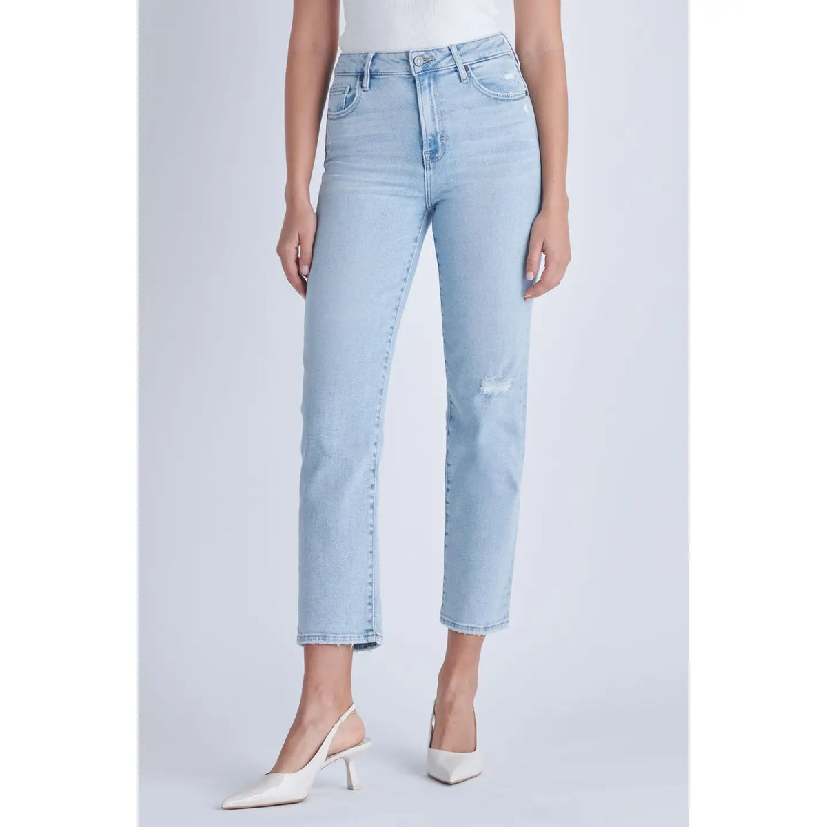 HIDDEN LIGHT WASH CLEAN STRETCH STRAIGHT JEANS