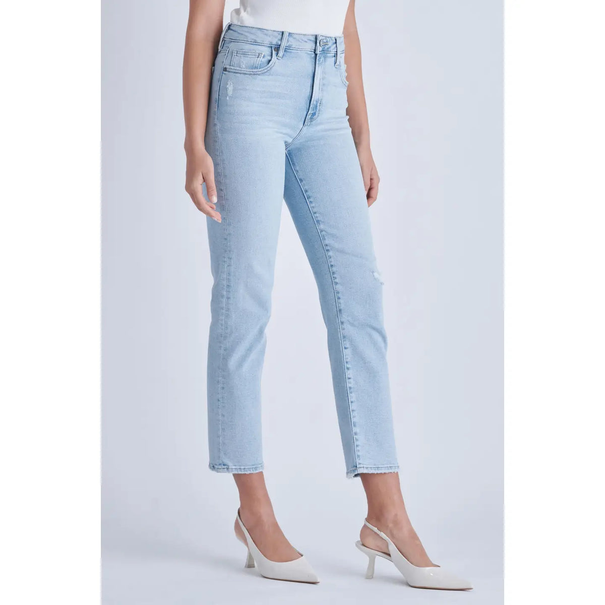 HIDDEN LIGHT WASH CLEAN STRETCH STRAIGHT JEANS