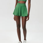 Quick-Dry SCALLOPED EDGE SKIRT WITH BUILT IN SHORT** WHITE, GREEN, LIGHT PURPLE OR BLACK- runs small