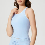 Color Block Ribbed Padded Outdoor Sport Tank Top- available in LIGHT BLUE or LIGHT PINK