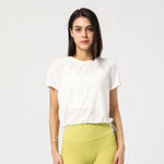 Round Neck Drawstring Adjustable Quick-Dry T-Shirt
