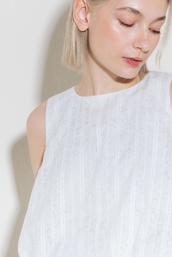 SIENNA LACE TOP WITH BUBBLE HEMLINE