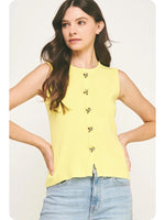 LemonCello Flower Button Knit Vest