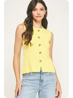 LemonCello Flower Button Knit Vest