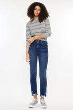 Kancan HIGH RISE SLIM STRAIGHT DARK JEANS