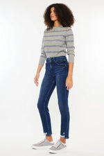 Kancan HIGH RISE SLIM STRAIGHT DARK JEANS