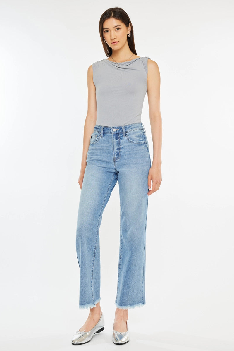 Kancan HIGH RISE SLIM WIDE LEG LIGHT/MEDIUM WASHED