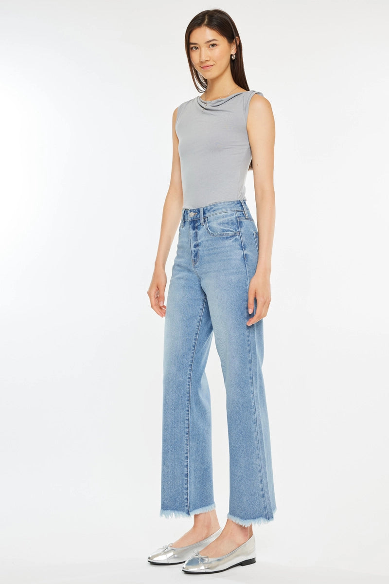 Kancan HIGH RISE SLIM WIDE LEG LIGHT/MEDIUM WASHED