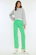 Kancan HIGH RISE SLIM WIDE LEG NEON GREEN
