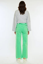 Kancan HIGH RISE SLIM WIDE LEG NEON GREEN