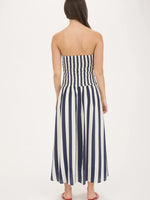 Nantucket Vertical Stripe Strapless Midi Dress