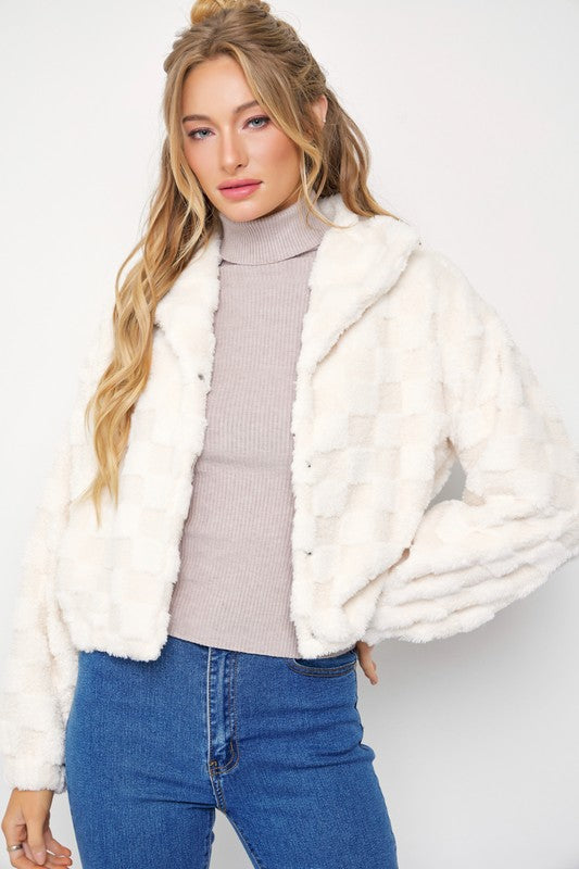 Cream Faux Fur Bomber