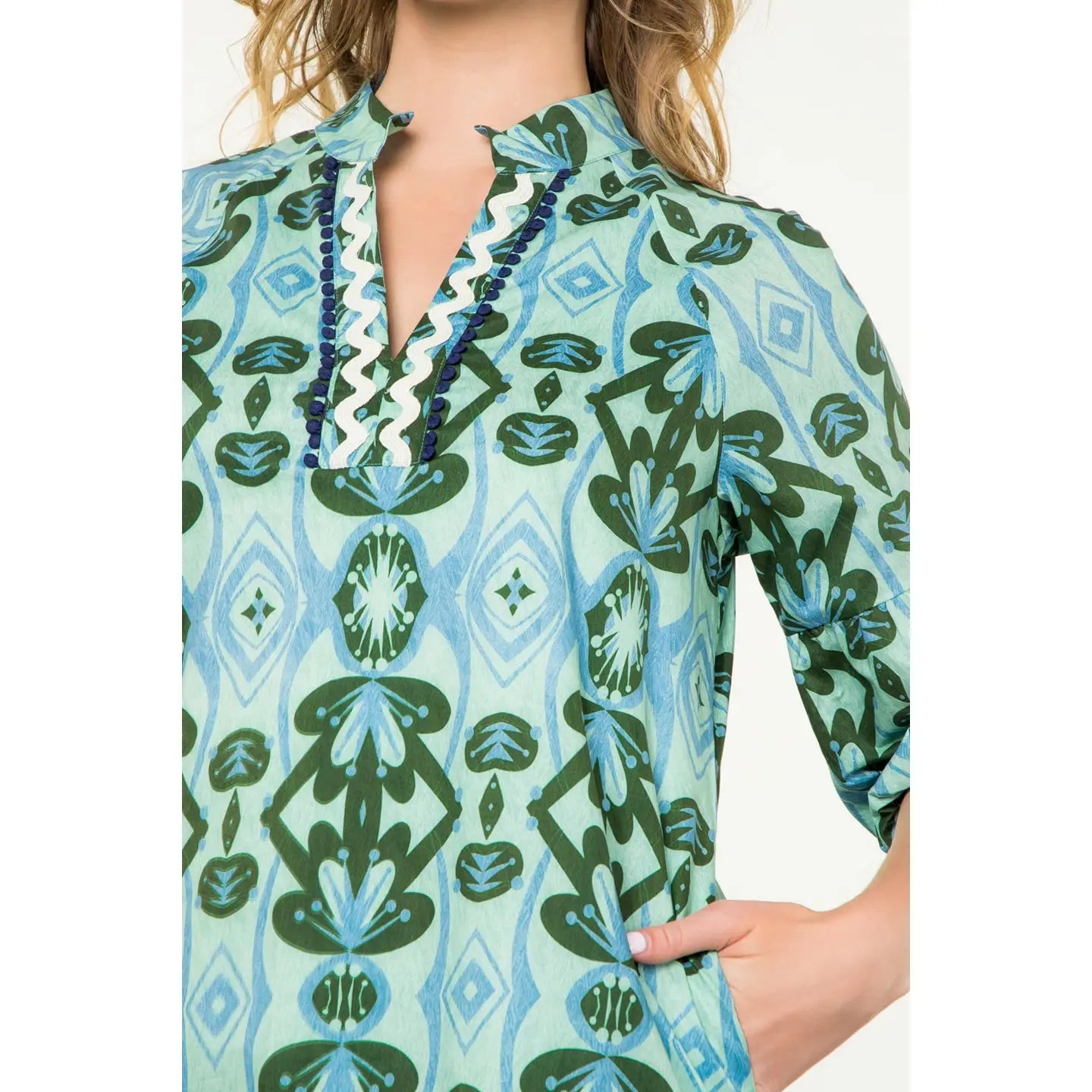 THML Short Sleeve Mint/Green Pattern Dress To The Nines THML Short Sleeve Mint/Green Pattern Dress To The Nines
