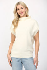 Wool Blend Mock Neck Sweater Vest by FATE