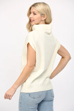 Wool Blend Mock Neck Sweater Vest by FATE