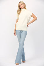 Wool Blend Mock Neck Sweater Vest by FATE