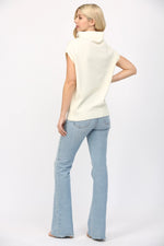 Wool Blend Mock Neck Sweater Vest by FATE