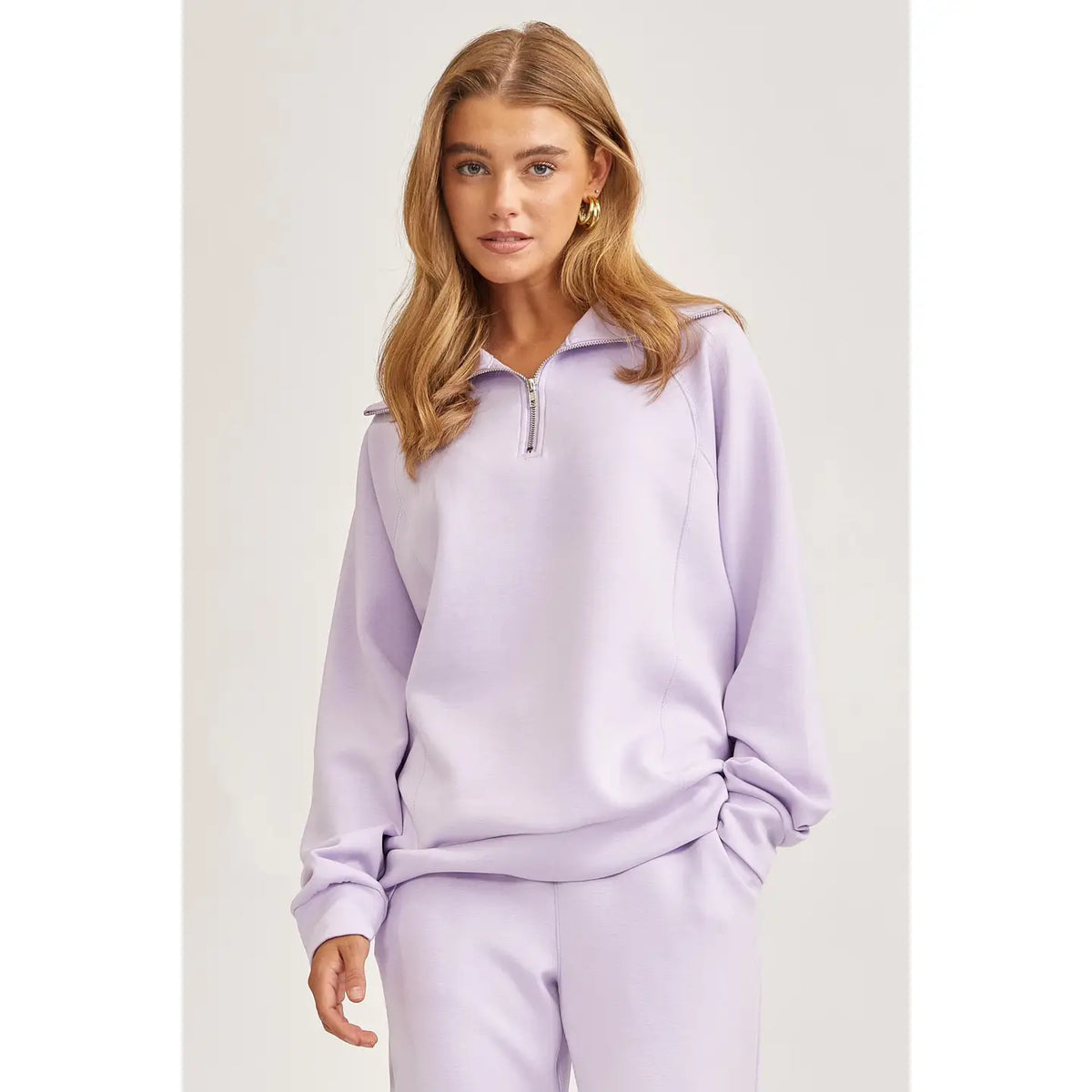 Catalina Quarter Zip Pullover + Jogger Modal Travel SET-Lavender