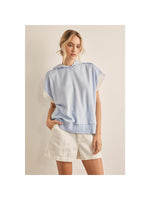 SLEEVELESS HOODIE WITH LACE DETAIL -Heather Gray or Sky Blue