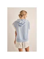 SLEEVELESS HOODIE WITH LACE DETAIL -Heather Gray or Sky Blue
