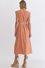 Resort Ready Clay Midi with Natural Woven Belt