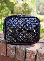 CAROLINE HILL Hampton Train Case Black Patent