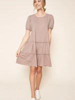 Sugarlips Puff Sleeve Tiered Dress