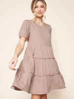 Sugarlips Puff Sleeve Tiered Dress