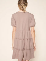 Sugarlips Puff Sleeve Tiered Dress