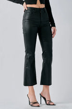 HIDDEN COATED BLACK KICK CROP FLARE