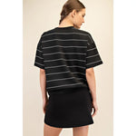 Rae Mode Modal Scuba Stripe Basic Short Sleeve Top